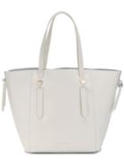 Twin-set Zipped Shopper Bag, Women's, White, Leather