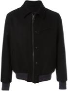 Lanvin Varsity Style Bomber Jacket, Men's, Size: 50, Black, Polyester/viscose/virgin Wool