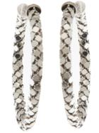 Michael Schmidt Medium Hoop Earrings, Women's, Metallic