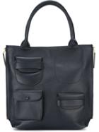 Marni Multi Pocket Tote, Women's, Blue, Cotton/lamb Skin/polyester