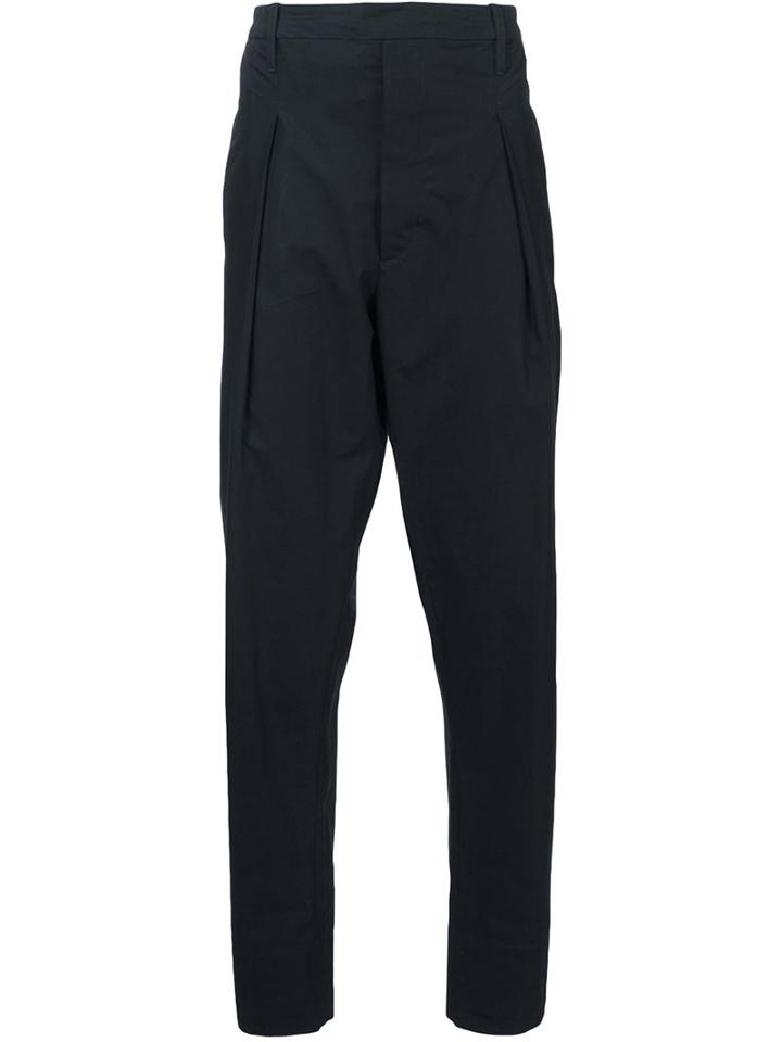 Lemaire Front Pleat Trousers, Men's, Size: 48, Black, Cotton