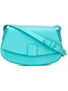 Nico Giani Buckle Shoulder Bag, Women's, Blue, Calf Leather
