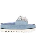 Le Silla Ines Embellished Platform Sandals - Blue