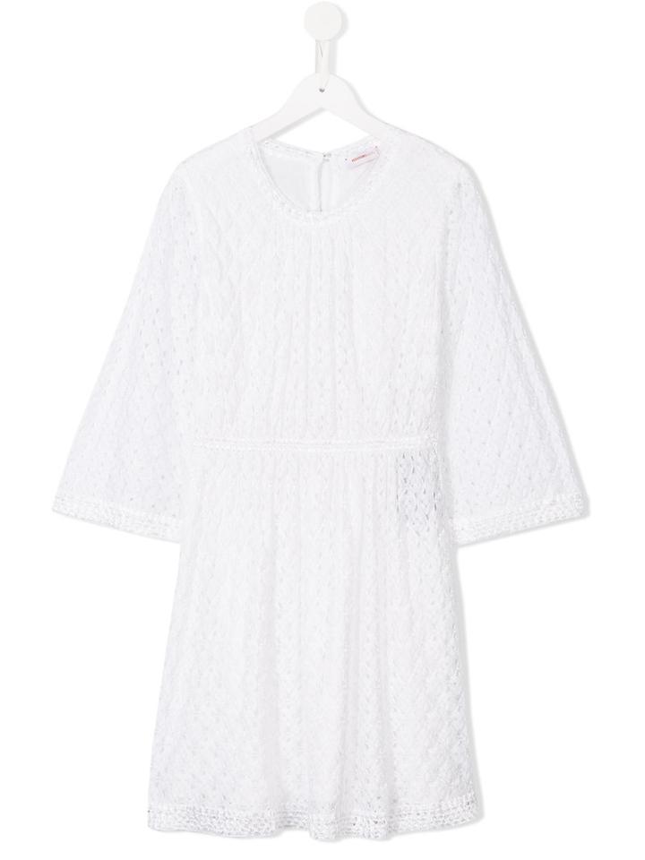 Missoni Kids Embroidered Dress, Girl's, Size: 10 Yrs, White