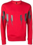 Neil Barrett Lightning Bolt Sweatshirt - Red