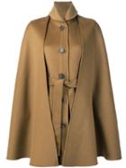 Rosetta Getty Belted Cape Jacket, Women's, Size: 6, Brown, Alpaca/virgin Wool
