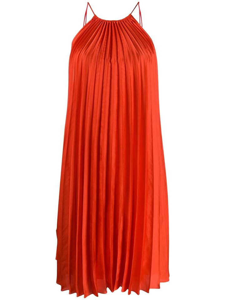 Stella Mccartney Tie-side Pleated Dress - Red