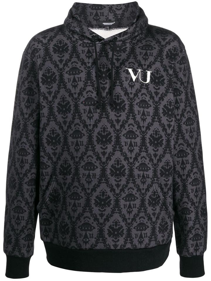 Undercover Brocade Print Hoodie - Black