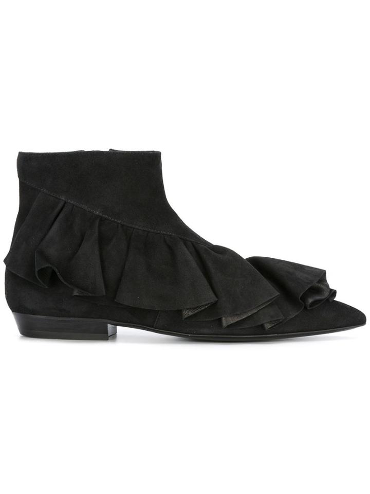 Jw Anderson Ruffled Detail Ankle Boots - Black