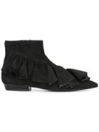 Jw Anderson Ruffled Detail Ankle Boots - Black