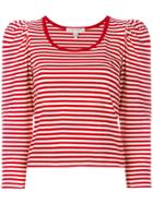 Marc Jacobs Striped Puff Sleeve Top - Red