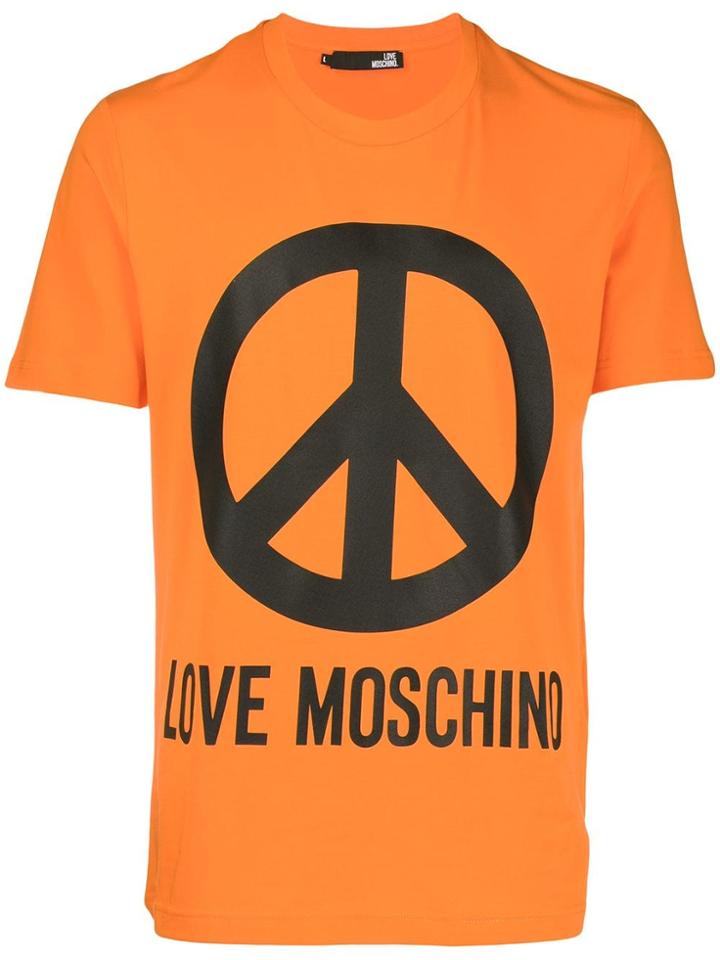Love Moschino Logo Print T-shirt - Orange