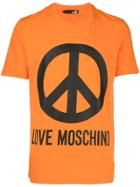 Love Moschino Logo Print T-shirt - Orange