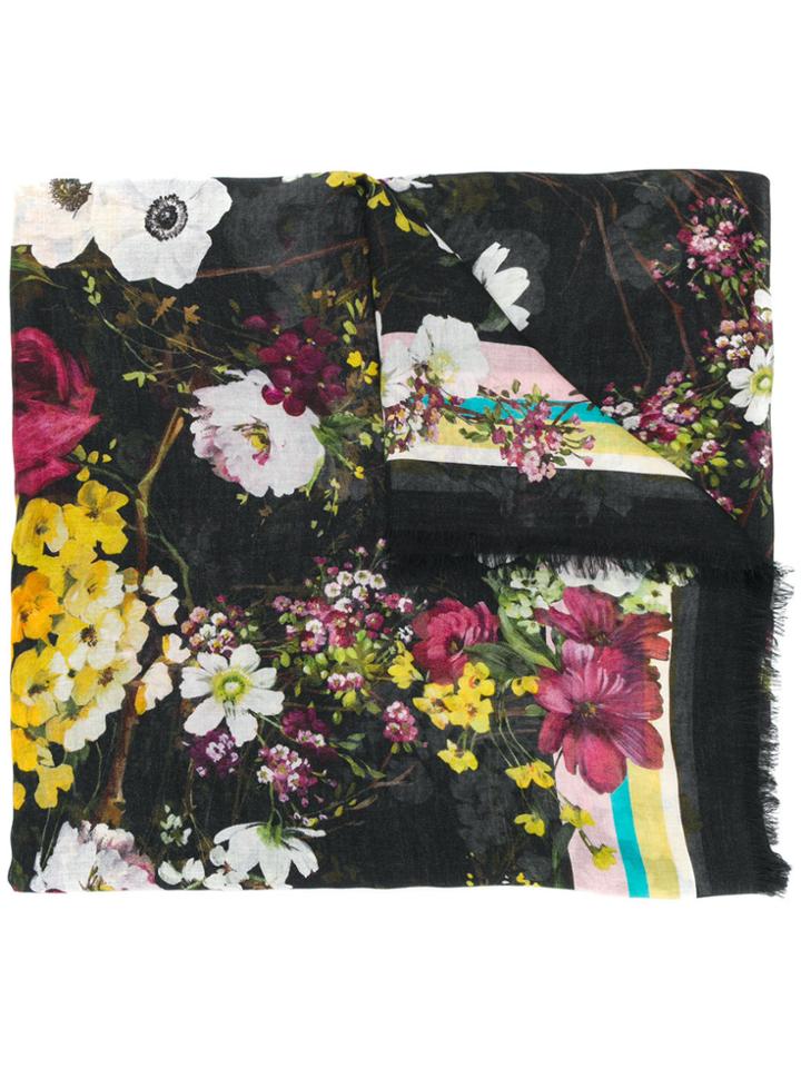 Dolce & Gabbana Floral Print Scarf - Black
