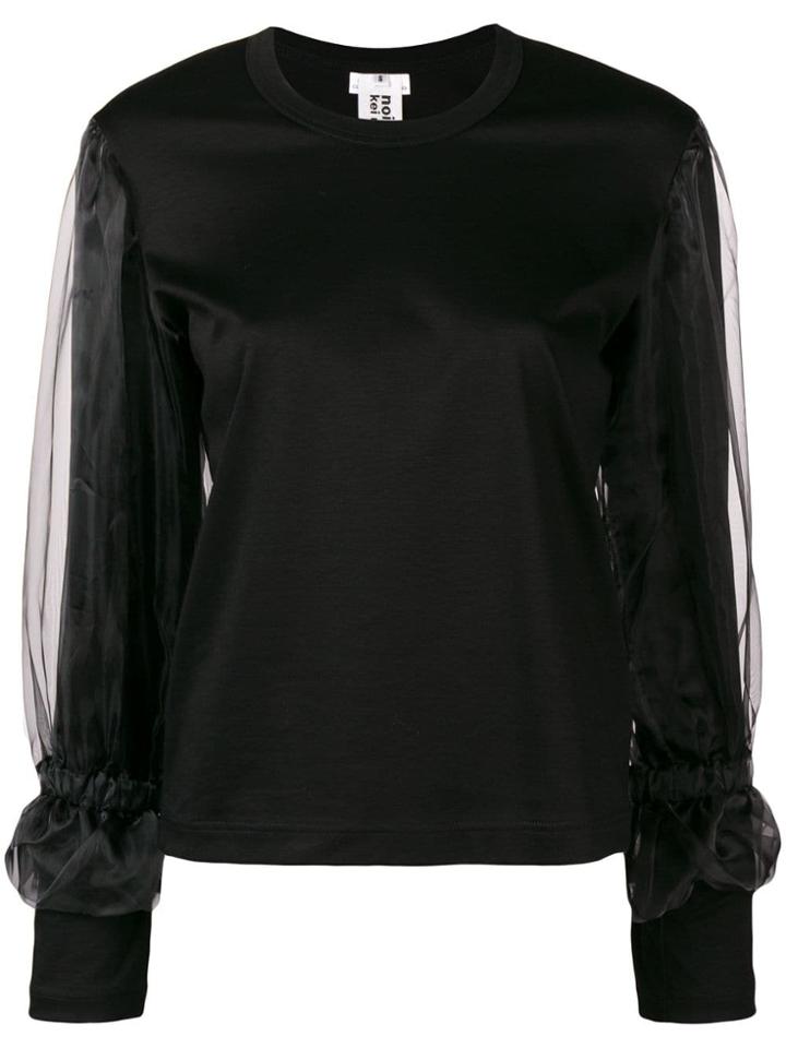 Comme Des Garçons Noir Kei Ninomiya Tulle Insert Sweatshirt - Black