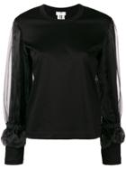 Comme Des Garçons Noir Kei Ninomiya Tulle Insert Sweatshirt - Black