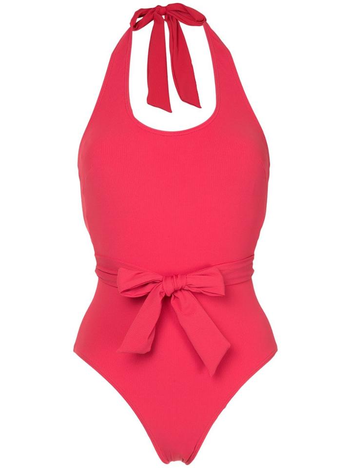 Peony Berry Halter One Piece - Red