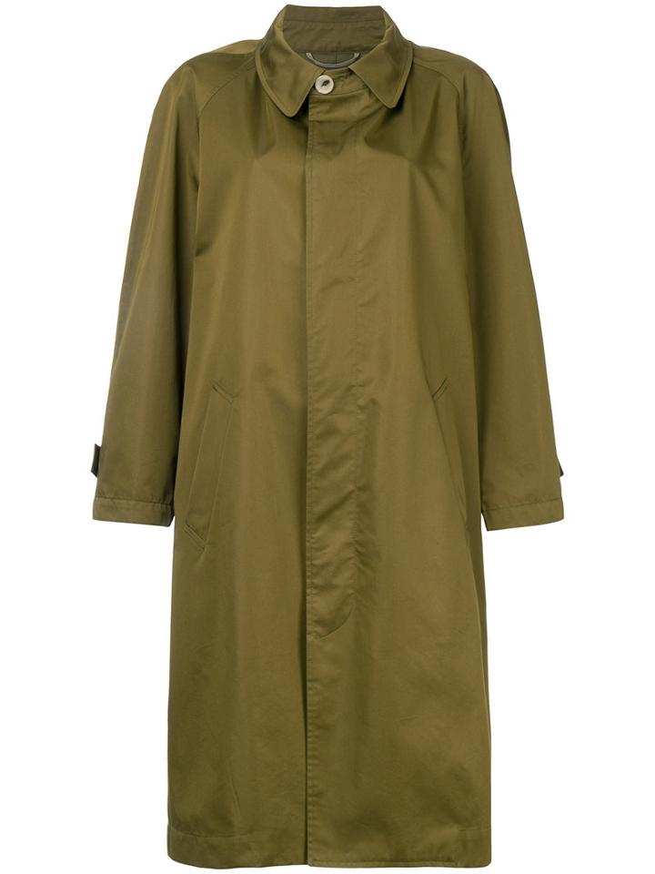 Nehera - Oversized Trench Coat - Women - Cotton/nylon - Xs, Green, Cotton/nylon
