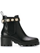Gucci Embellished Detail 50mm Ankle Boots - Black