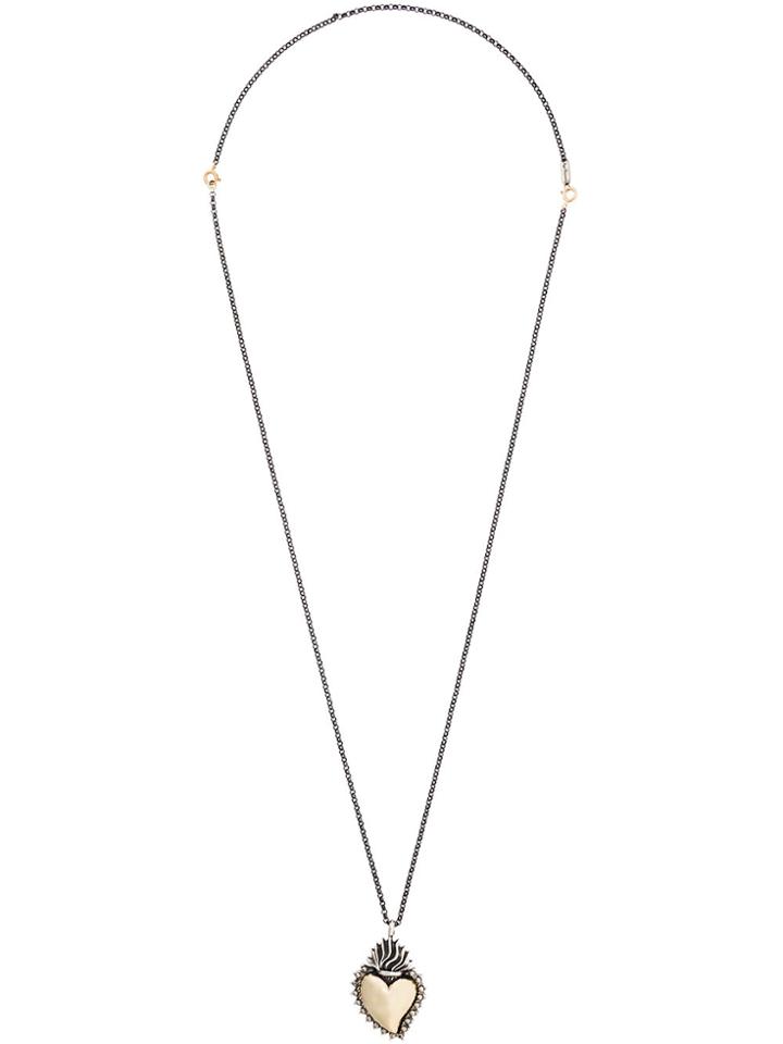Ugo Cacciatori Heart Pendant Necklace - Metallic