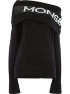 Monse Off The Shoulder Logo Sweater - Black