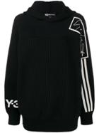 Y-3 Stripe Detail Knitted Hoodie - Black