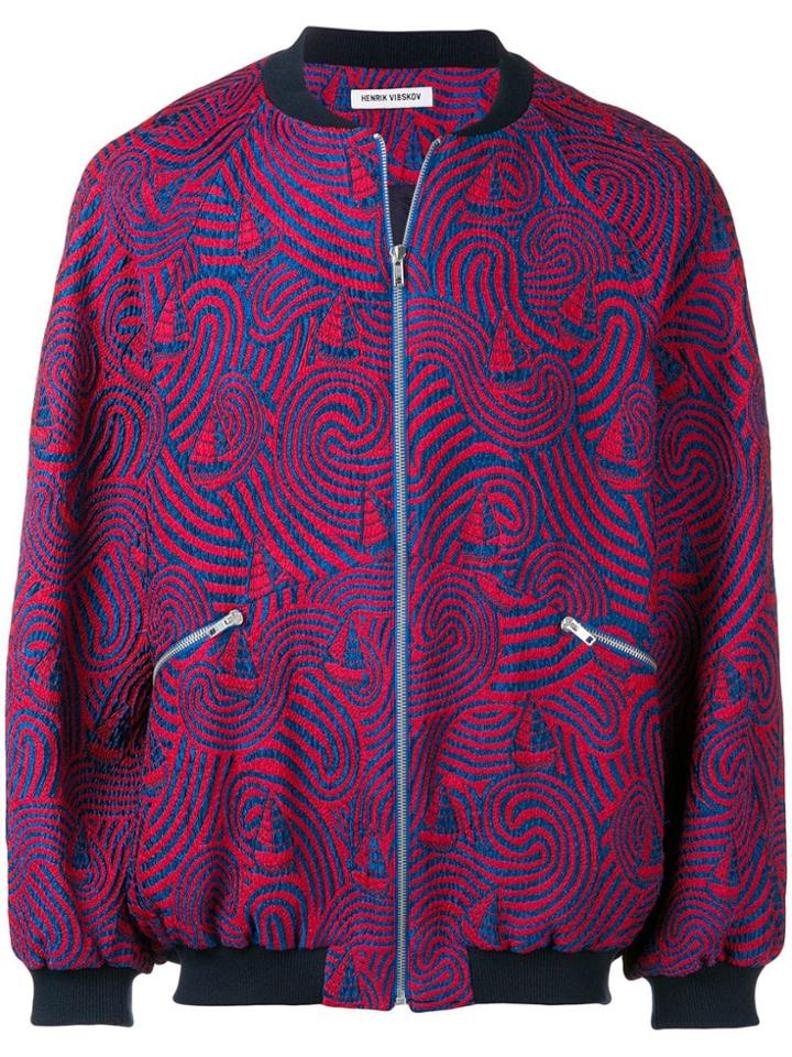 Henrik Vibskov Breath Jacquard Bomber Jacket - Blue