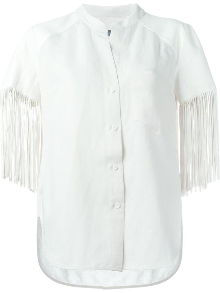Raquel Allegra Fringed Short Sleeve Top