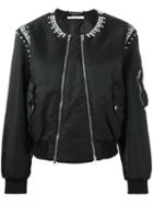 Givenchy Crystal Embellished Bomber, Women's, Size: 40, Black, Polyamide/viscose/polyester/brass