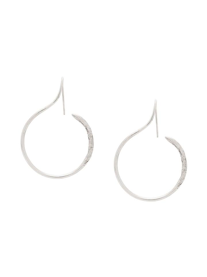 Misho Interrupted Hoops Earrings - Silver