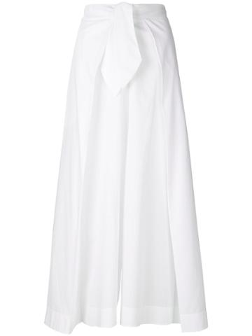 Roberta Furlanetto Divided Double Belted Skirt - White