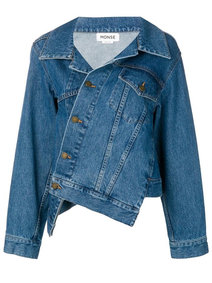 Monse Asymmetric Denim Jacket - Blue