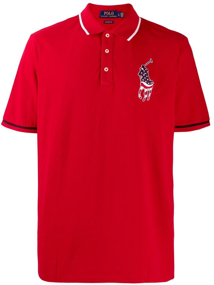 Polo Ralph Lauren Usa Patch Polo Shirt - Red