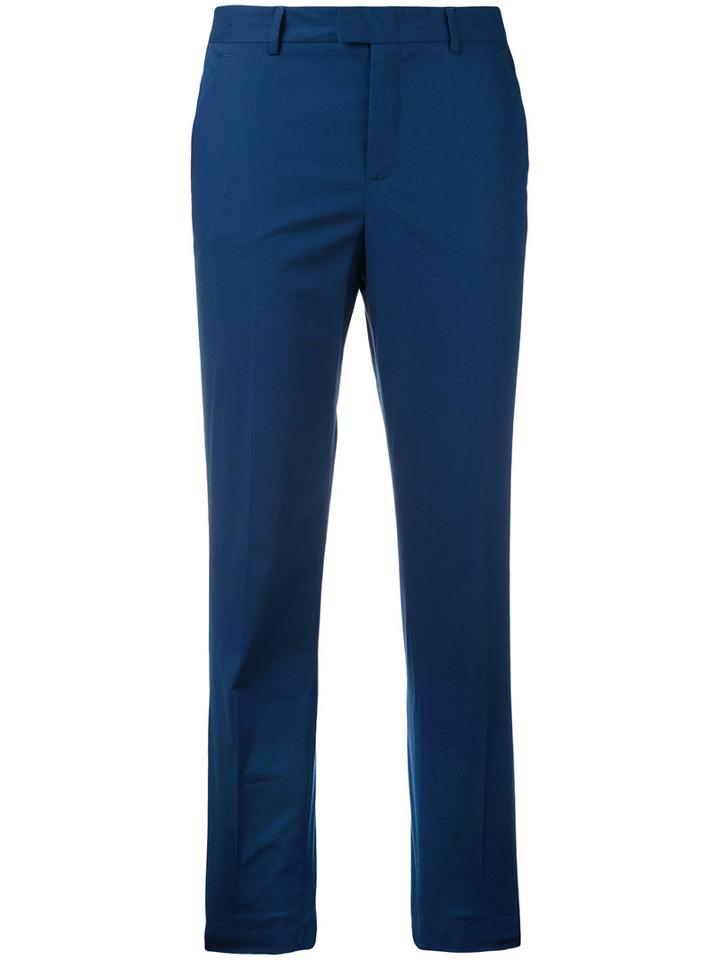 Red Valentino - Cropped Trousers - Women - Cotton/polyester/spandex/elastane/acetate - 40, Blue, Cotton/polyester/spandex/elastane/acetate