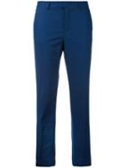 Red Valentino - Cropped Trousers - Women - Cotton/polyester/spandex/elastane/acetate - 40, Blue, Cotton/polyester/spandex/elastane/acetate