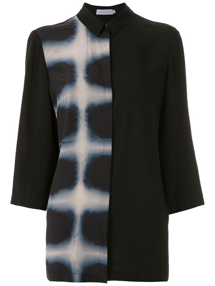 Mara Mac Silk Panel Shirt - Black