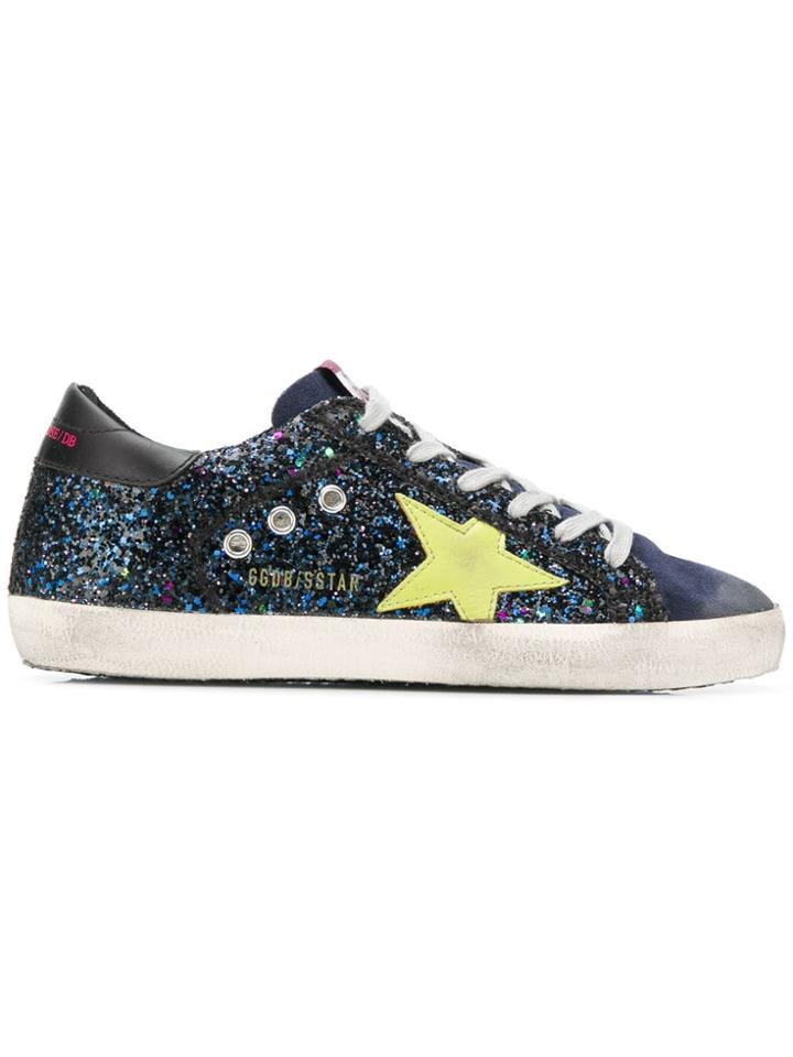 Golden Goose Deluxe Brand Glitter Patchwork Sneakers - Blue