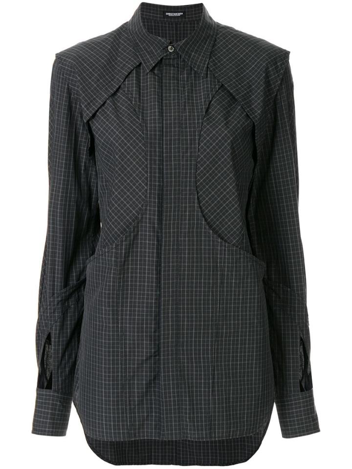 Christian Dada Layered Check-print Skirt - Black