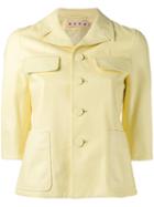 Marni - Shirt Jacket - Women - Silk/leather - 38, Women's, Yellow, Silk/leather