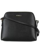 Furla Logo Plaque Cross Body Bag, Women's, Black, Nylon/viscose