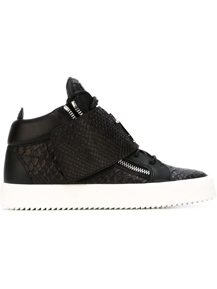 Giuseppe Zanotti Design Calvin Hi-top Sneakers, Men's, Size: 40, Black, Calf Leather/rubber