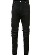 Amiri Distressed Skinny Jeans, Men's, Size: 34, Black, Cotton/spandex/elastane