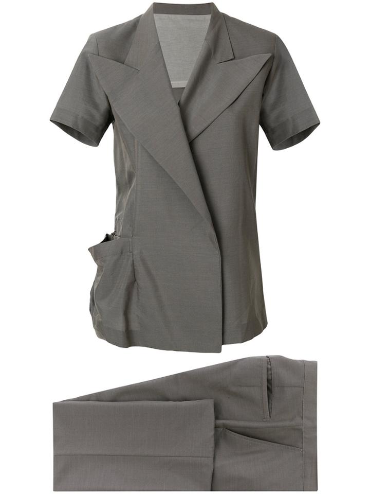 Yohji Yamamoto Vintage Short Sleeved Kimono Suit - Grey