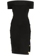 Alexandre Vauthier Bardot Button Sides Cut-out Detail Midi Dress -