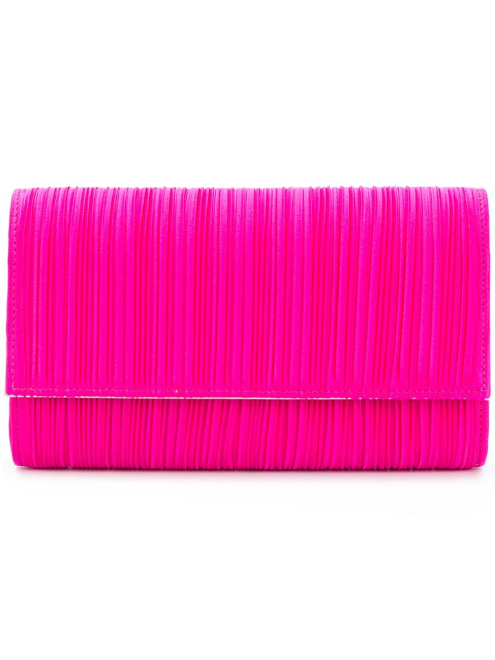 Casadei Pleated Clutch Bag - Pink & Purple