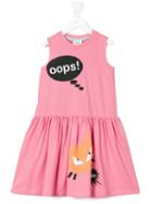 Fendi Kids - 'oops' Cat Print Dress - Kids - Cotton/spandex/elastane - 8 Yrs, Girl's, Pink/purple