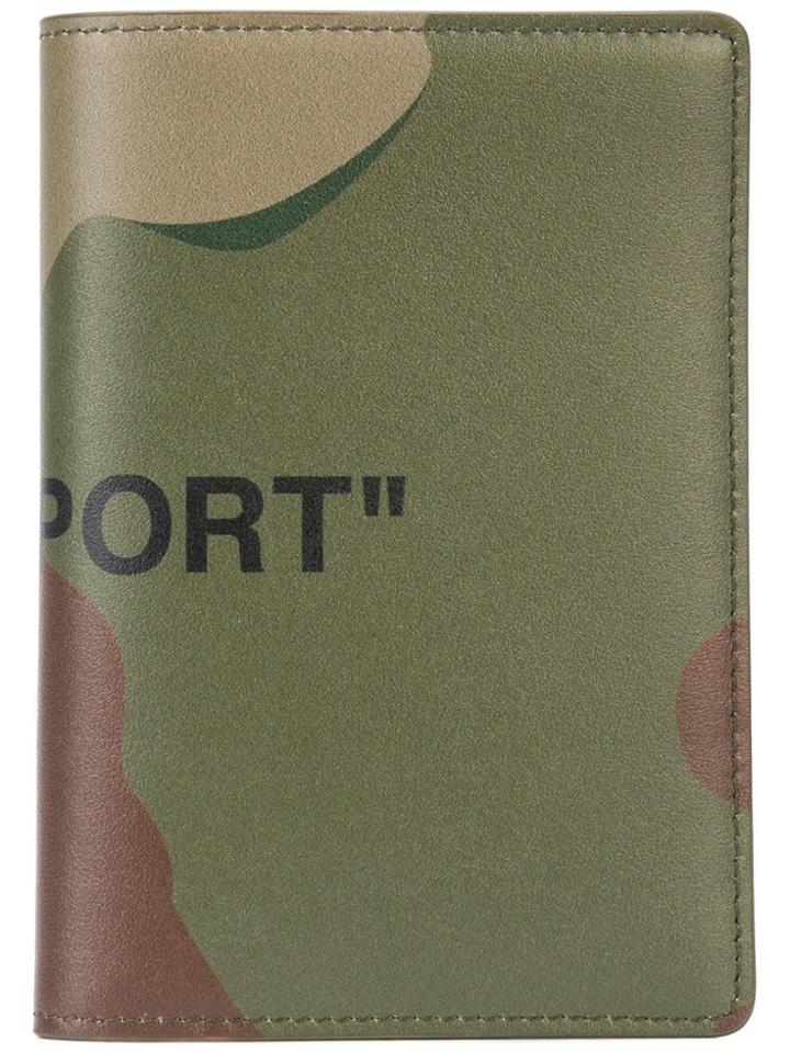 Off-white Bi-fold Quote Wallet - Green