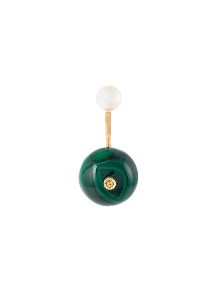 Delfina Delettrez 'stone Edge' Malachite, Sapphire And Pearl Earring