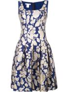 Oscar De La Renta Leaf Brocade Dress, Women's, Size: 4, Black, Silk/nylon/polyester