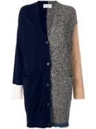 Sonia Rykiel Long Colour Block Cardigan - Blue